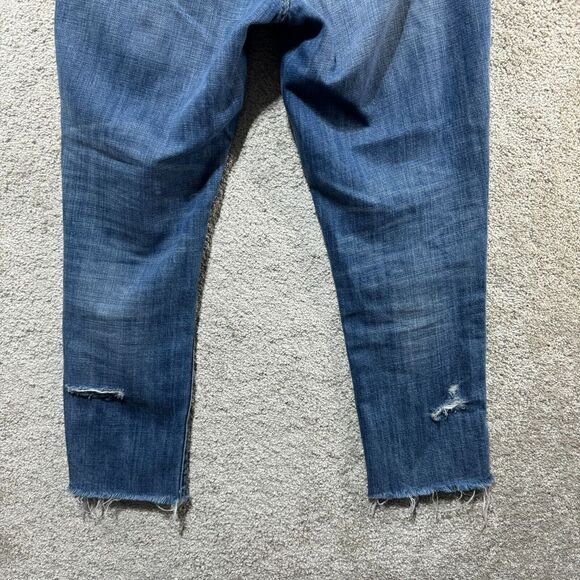 BLANKNYC Crop Girlfriend Jeans Women's 28 Blue Rose Embroidered Distressed Denim - Picture 13 of 16